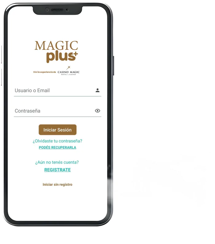 Aplicación MAGIC PLUS en el celular